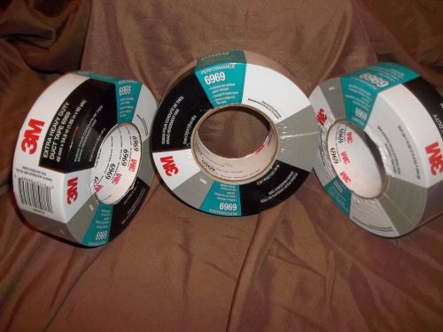 3M Extra Heavy Duty Duct Tape 6969 3 Rolls 180 Yards Total