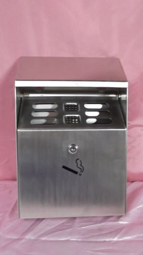 SAFCO STAINLESS STEEL SMOKER MATE CIGARETTE ASH URN WALL MOUNTED