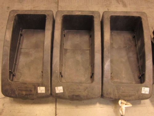 Lot of 3 rubbermaid brute dolly 3551 slim jim commercial garbage can casters for sale