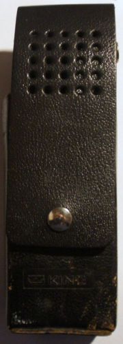 King black leather belt-style radio holder / holster w/ belt loop holder - used for sale