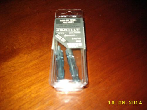 2 hollow wall anchors #10-24 x 2- 1/4&#034; home medium duty fastener by crown bolt for sale