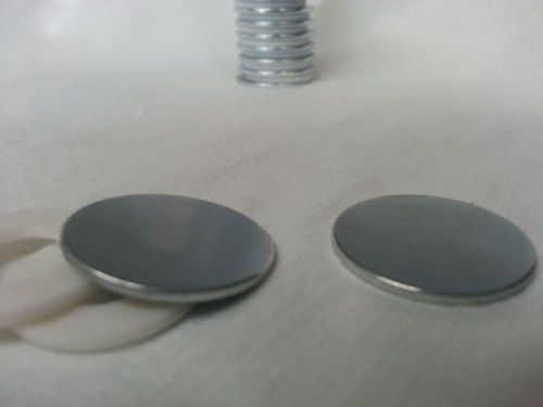 Neodymium disc magnet .060” thick x 1”dia GRADE 35Zink plated 2 each New