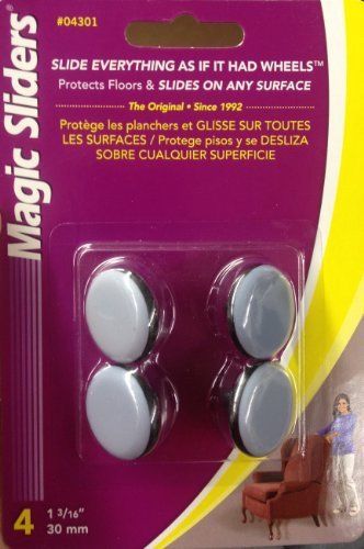 Magic Sliders 04301 1.2 Inch Furniture Glide Round Nail On Sliding Disc (Pack of