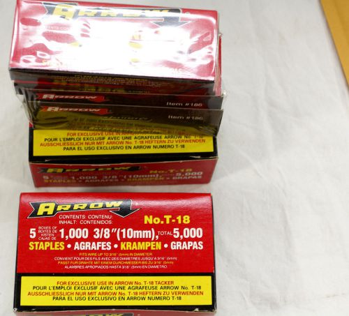 Arrow t-  staples, 1 pack, 1000  staples no.t-18, 3/8&#034; 10mm (item #186) for sale