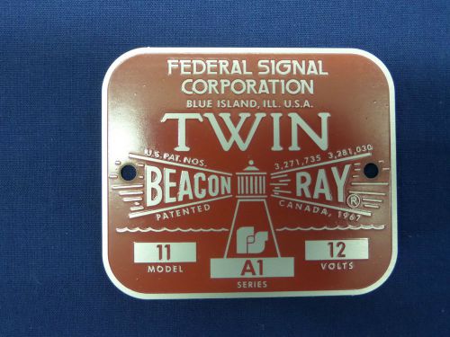 Federal Signal Corporation Model 11 TWIN Beacon Ray Replacement Badge