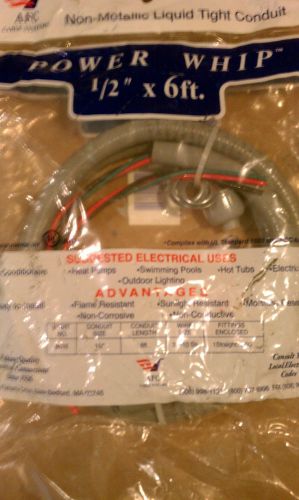 Air conditioner-heat pump-electrical whip,  1/2&#034; x 6&#039; liquid tight 3#10 for sale