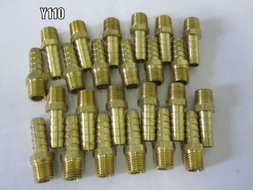 Lot of 20 1/4&#034;pt male thread to 5/16&#034; pneumatic air hose barbed fitting adapter for sale