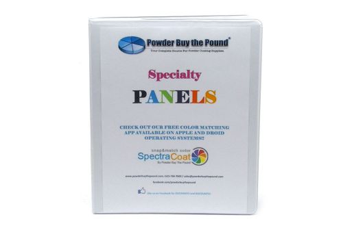 Powder coating sample panel book - specialty colors - 60 sample panels for sale
