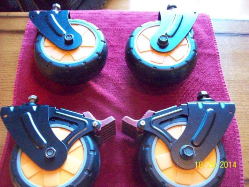 4pc  6&#034; Wheel Swivel  Casters With Brake  COMPLETE SET