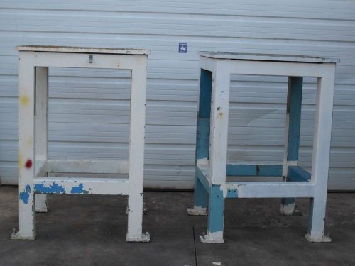 STEEL EQUIPMENT STAND TABLE PLATFORM 36&#034;L 36&#034;W 53&#034;H 1&#034;TH TOP PLATE 4&#034;X4&#034; LEGS