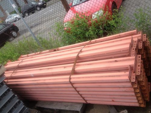 104&#034; x 3&#034; orange teardrop pallet rack beams: used and in great condition** for sale