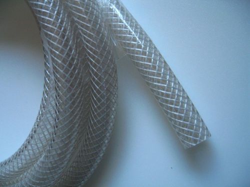 10ft new 3/4&#034; od braided pvc vinyl tubing roll 1/2 id clear reinforced 10&#039; tube for sale