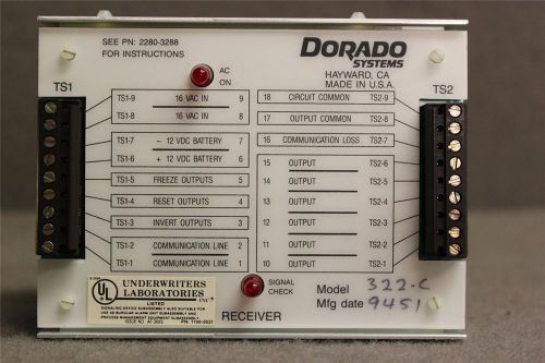 Dorado Security System Recevier Model No. 3140-322 C