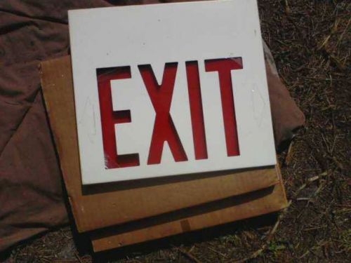 New white/red steel exit sign  ** no reserve** for sale