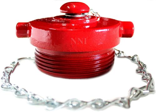 2-1/2&#034; Fire Hose Hydrant Plug with Chain-Cast Iron Red