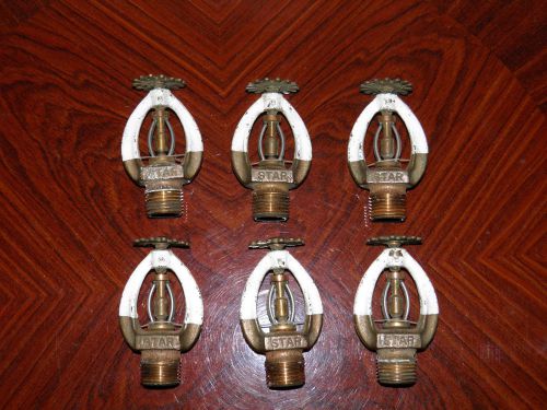 Lot of 6, solid brass/copper? fire sprinkler heads. ssp-1,  &#034;e&#034;, &#034;star&#034;. for sale