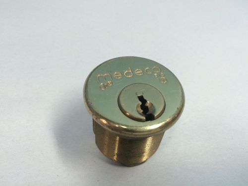 Medeco 51S Lock Mortise Cylinder 1 1/8&#034; Bright Brass No Key