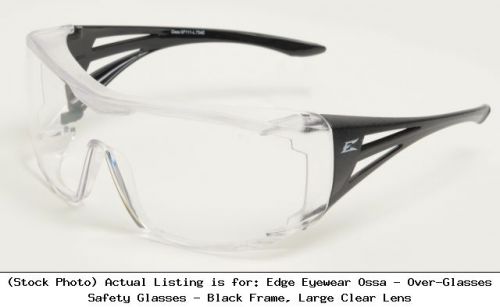 Edge Eyewear Ossa - Over-Glasses Safety Glasses - Black Frame, Large : XF111-L