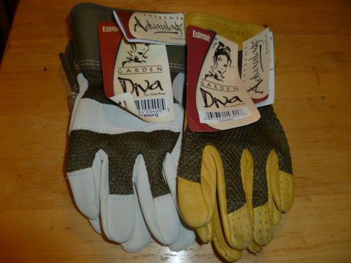 2 NEW PAIR OF LADIES LG LEATHER GARDEN GLOVES