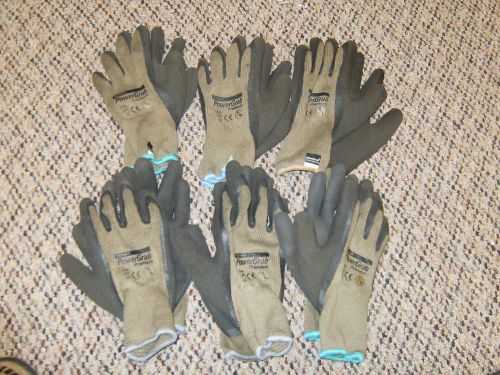 Lot of 6 pair used  Rubber Coated  Power Grab Gloves