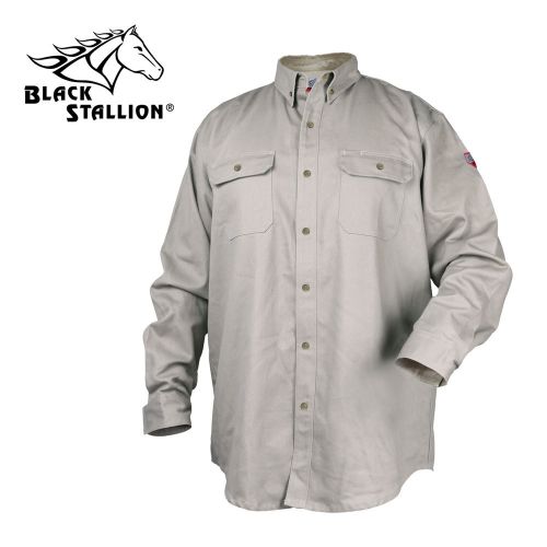 Black Stallion TruGuard 300 NFPA 2112 Flame-Resistant Cotton Work Shirt  - SMALL