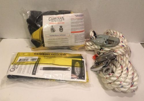 Guardian fall protection universal harness 25&#039; life line anchor strap new*bonus* for sale