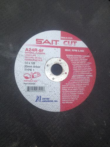 8 SAIT CUT 14&#034; 20mm arbor Mdl. A24R-BF Portable Saw  Metal Cutting Wheel Disc