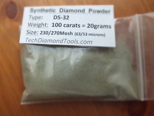 Synthetic Diamond Powder Lapidary 230/270Mesh (250grit)weight-100 carats=20 gram