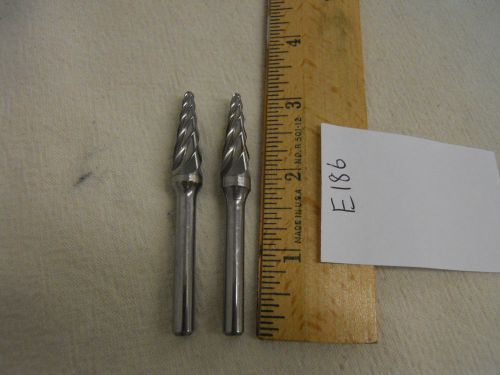 2 NEW 6 MM SHANK CARBIDE BURRS FOR CUTTING ALUMINUM. METRIC. MADE IN USA  {E186}