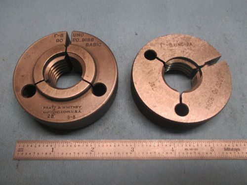 1&#034; 8 unc 2a thread ring gage go no go 1.000 p.d.&#039;s = .9188 &amp; .9094 machinist for sale