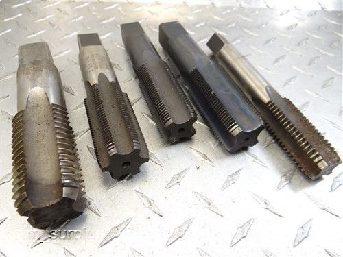 LOT OF 5 HSS HEAVY DUTY HAND TAPS 1&#034;-8NC TO 1-1/2&#034;-6NC BUTTERFIELD