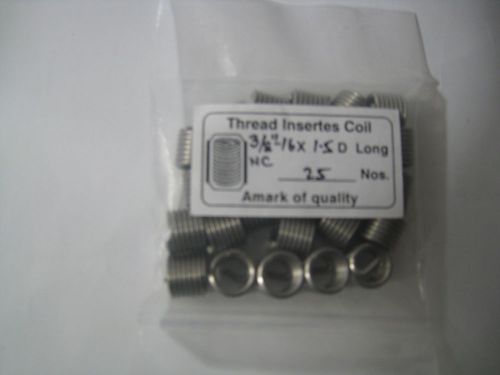 3/8&#034; - 16 X 1.5D Thread Inserts Helicoil Type (25 Qty)