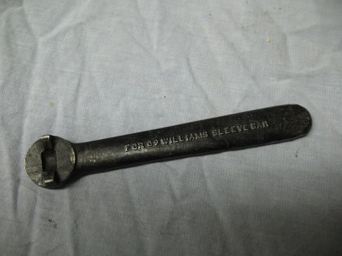 Williams metal lathe toolholder wrench for 09 williams sleeve bar for sale