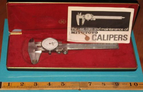 vintage Mitutoyo Dial Caliper No.505-629 case instr. precission measuring tool