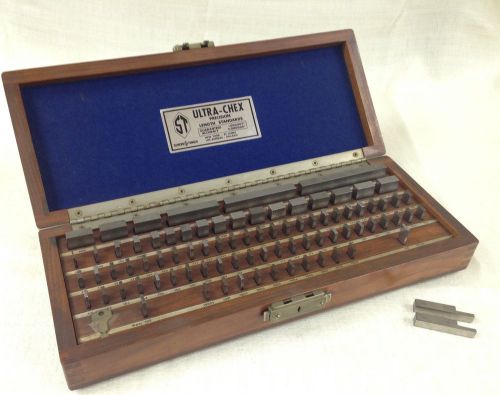 ST SCHERR TUMICO ULTRA-CHEX PRECISION GAUGE BLOCK SET 86 PIECES WITH WOODEN BOX