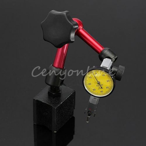 Dial Test Indicator Gauge Scale Measure Precision + Flexible Magnetic Base Stand