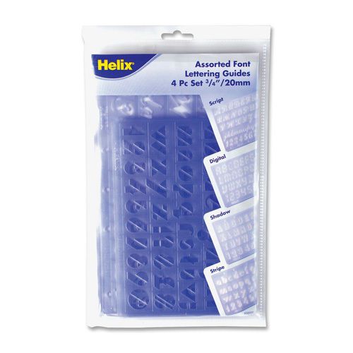 Helix Assorted Fonts Lettering Guide. Sold as Pack of 4
