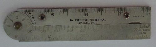 EXECUTIVE POCKET PAL STAINLESS STEEL PROTRACTOR EXCELLENT USED TOOL