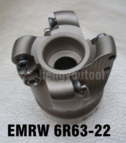 EMRW 6R63-22 4Flute Indexable Round Nose Face Mill Cutter Dia 63mm Bore 22mm