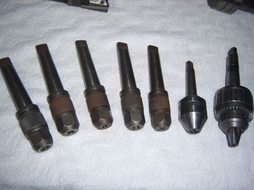 MORSE TAPER CUTTING BIT  TOOL HOLDER AND JACOBS DRILL CHUCK 7 TOTAL SJ&amp;CO