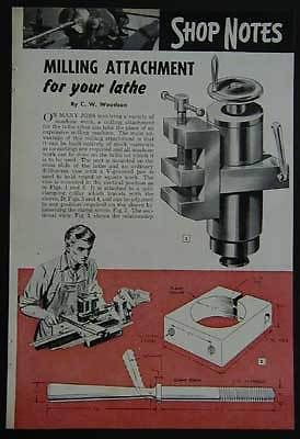 Lathe milling attachment compond mount how-to build plans for sale