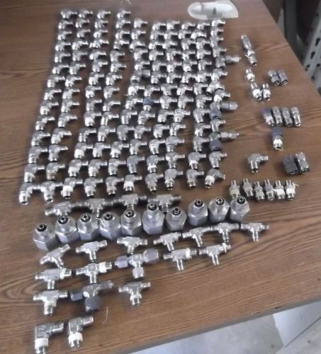 Assortment of 1/4&#034; fittings (parker, swagelok, dk and other brands) for sale