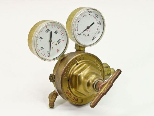 Victor r 400 d  compressed gas regulator with 2 gauges 0 - 125 psi for sale