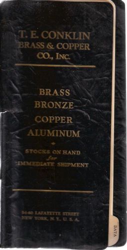 T.e. conklin brass &amp; copper company (1940) brass-spiral-bound specifications etc for sale