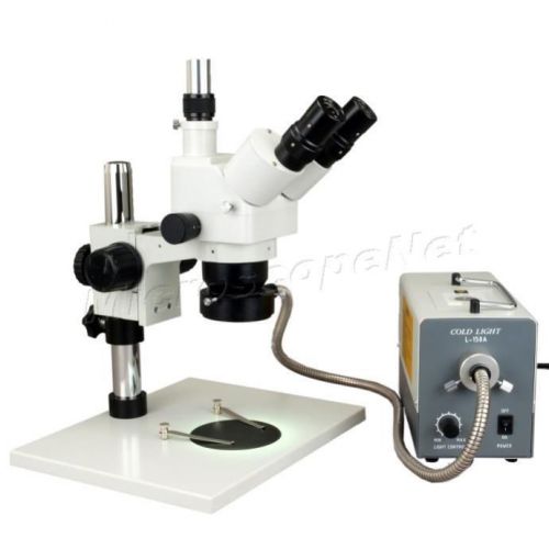 Stereo Microscope Trinocular Zoom 5-80X+0.5X Auxiliary Lens+150W Cold Ring Light