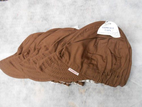 Nwt lot of 6 comeaux caps welding hats welders one size fits most solid brown for sale