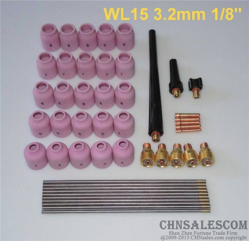 48 pcs tig welding kit gas lens for tig welding torch wp-9 wp-20 wp-25 wl15 1/8&#034; for sale