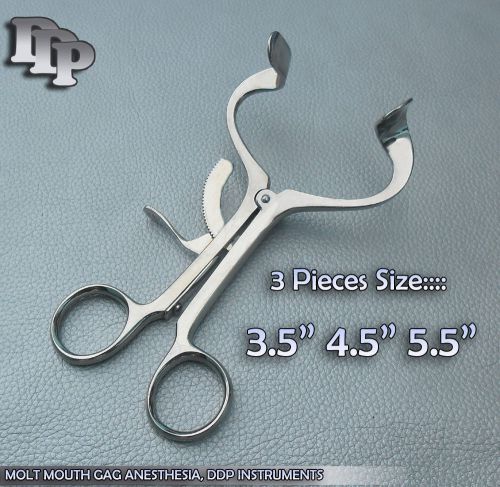3 MOLT MOUTH GAG 3.50&#034;, 4.50&#034;, 5.50&#034; Surgical Dental ANESTHESIA Instruments