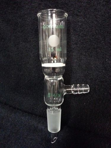 Chemglass 15mL Buchner Filter Funnel Fritted Disk 14/20 Joint Lower Vacuum Assem