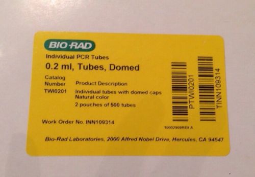 BioRad 0.2 ml PCR Tubes with Domed Caps #TWI-0201 (1000pcs) poly PCR tubes.